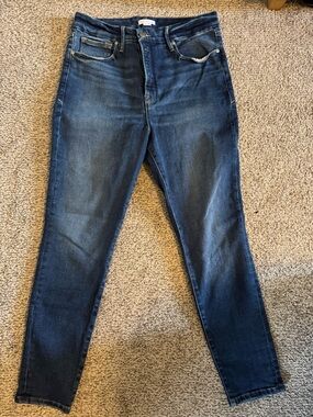 Good American Dark Indigo Slim Straight Jeans